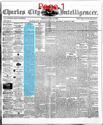 Page thumbnail for Charles City Intelligencer