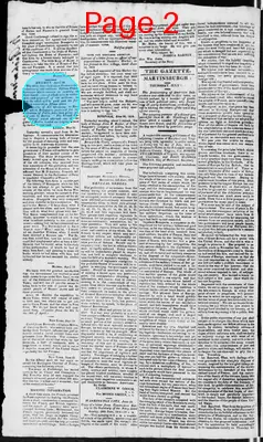 Page thumbnail for Martinsburgh Gazette