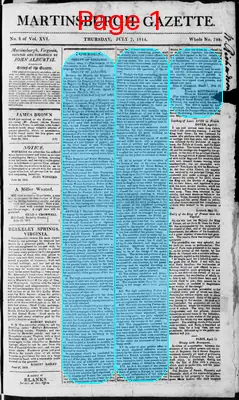 Page thumbnail for Martinsburgh Gazette