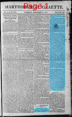 Page thumbnail for Martinsburgh Gazette