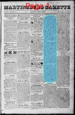 Page thumbnail for Martinsburgh Gazette