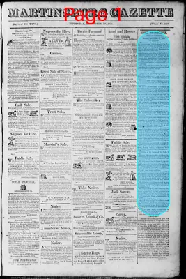 Page thumbnail for Martinsburgh Gazette
