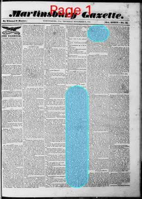 Page thumbnail for Martinsburg Gazette