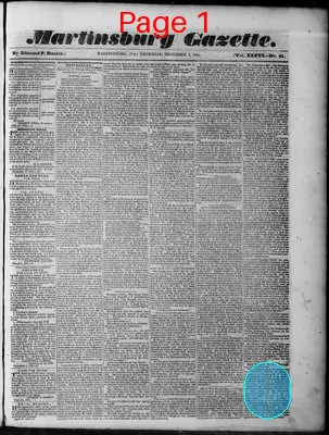 Page thumbnail for Martinsburg Gazette