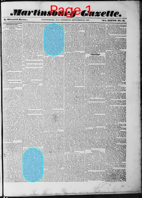 Page thumbnail for Martinsburg Gazette