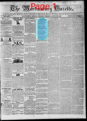 Page thumbnail for Martinsburg Gazette