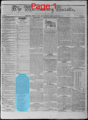 Page thumbnail for Martinsburg Gazette