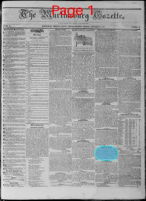 Page thumbnail for Martinsburg Gazette