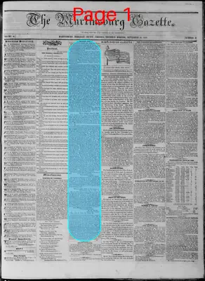 Page thumbnail for Martinsburg Gazette