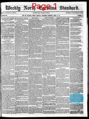 Page thumbnail for Weekly North Carolina Standard