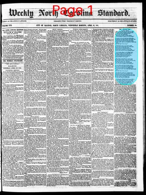 Page thumbnail for Weekly North Carolina Standard