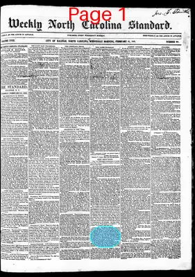 Page thumbnail for Weekly North Carolina Standard
