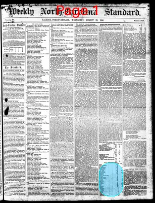 Page thumbnail for Weekly North Carolina Standard