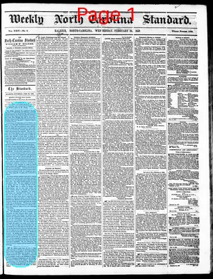 Page thumbnail for Weekly North Carolina Standard