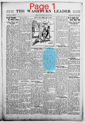 Page thumbnail for The Washburn Leader