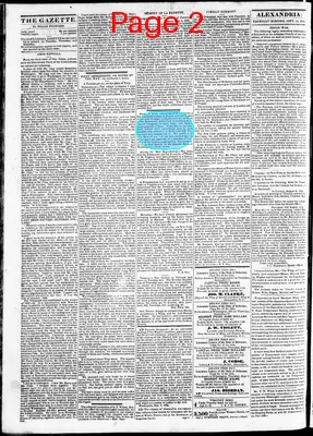 Page thumbnail for Alexandria Gazette