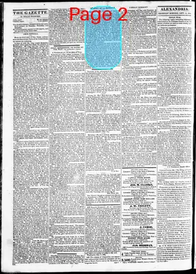 Page thumbnail for Alexandria Gazette