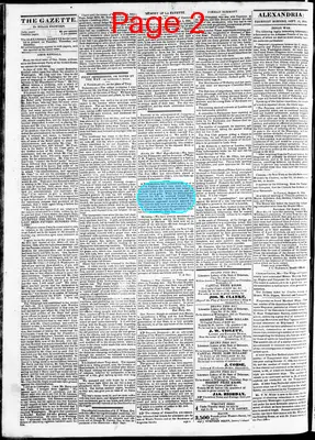 Page thumbnail for Alexandria Gazette