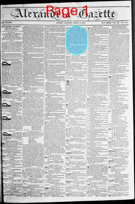 Page thumbnail for Alexandria Gazette