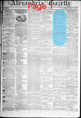Page thumbnail for Alexandria Gazette