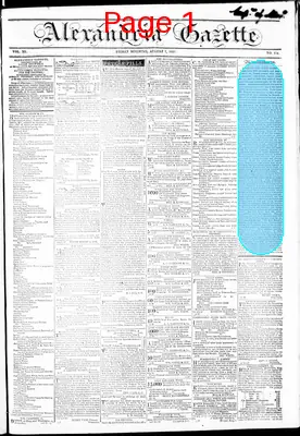 Page thumbnail for Alexandria Gazette