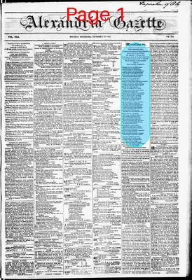 Page thumbnail for Alexandria Gazette