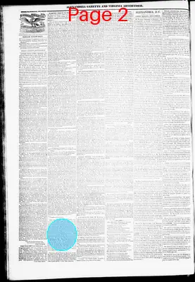Page thumbnail for Alexandria Gazette