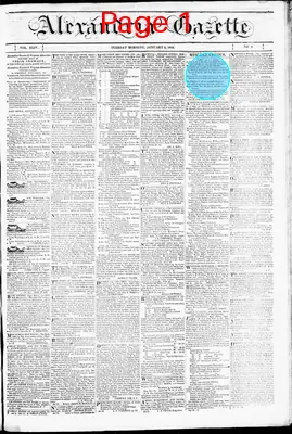 Page thumbnail for Alexandria Gazette
