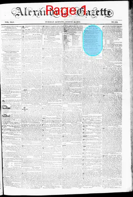 Page thumbnail for Alexandria Gazette
