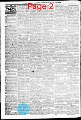 Page thumbnail for Alexandria Gazette