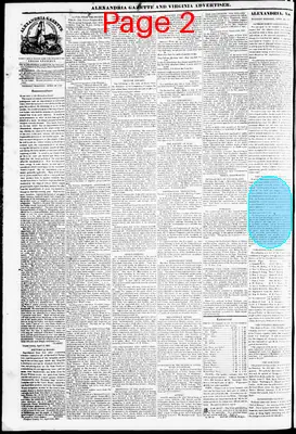 Page thumbnail for Alexandria Gazette