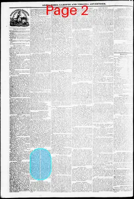 Page thumbnail for Alexandria Gazette