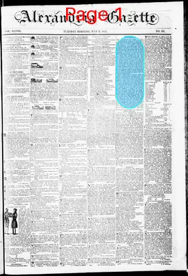 Page thumbnail for Alexandria Gazette