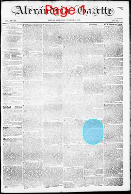 Page thumbnail for Alexandria Gazette