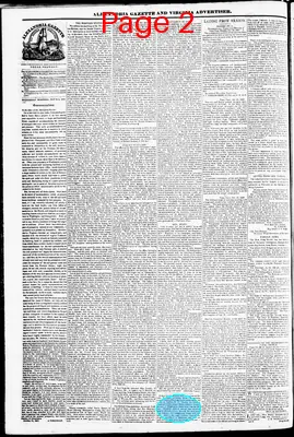 Page thumbnail for Alexandria Gazette