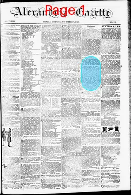 Page thumbnail for Alexandria Gazette