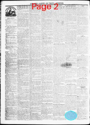 Page thumbnail for Alexandria Gazette