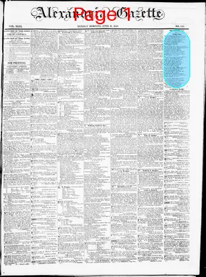 Page thumbnail for Alexandria Gazette