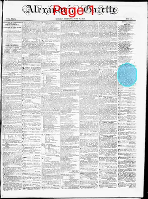 Page thumbnail for Alexandria Gazette
