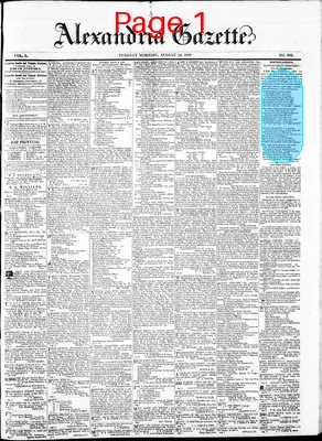 Page thumbnail for Alexandria Gazette