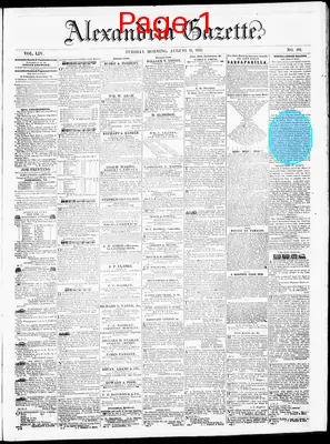 Page thumbnail for Alexandria Gazette
