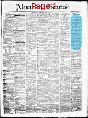 Page thumbnail for Alexandria Gazette