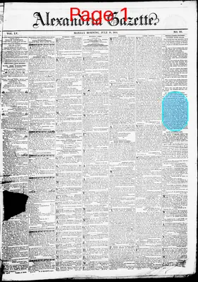 Page thumbnail for Alexandria Gazette