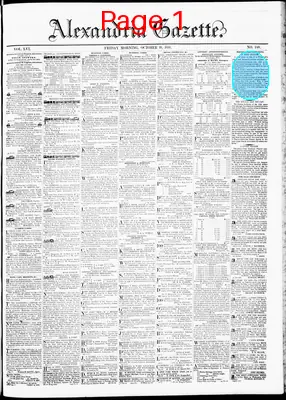 Page thumbnail for Alexandria Gazette