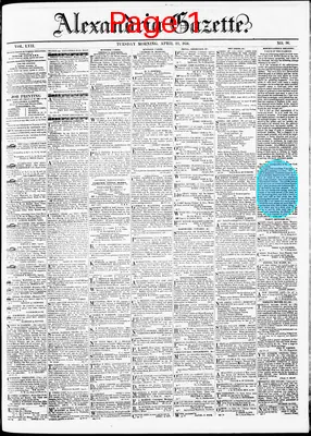 Page thumbnail for Alexandria Gazette