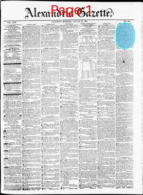 Page thumbnail for Alexandria Gazette