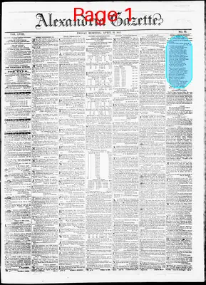 Page thumbnail for Alexandria Gazette