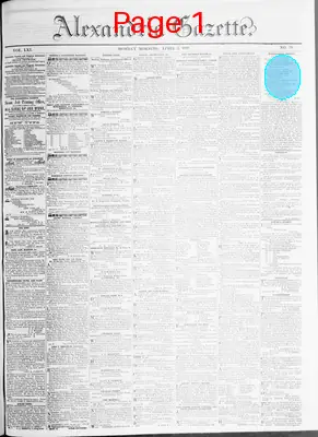 Page thumbnail for Alexandria Gazette