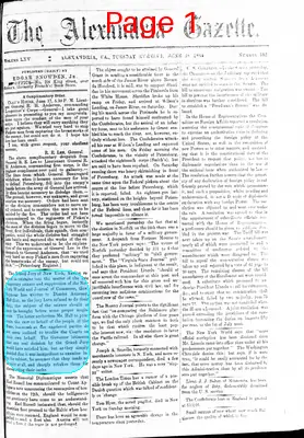 Page thumbnail for Alexandria Gazette