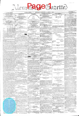Page thumbnail for Alexandria Gazette